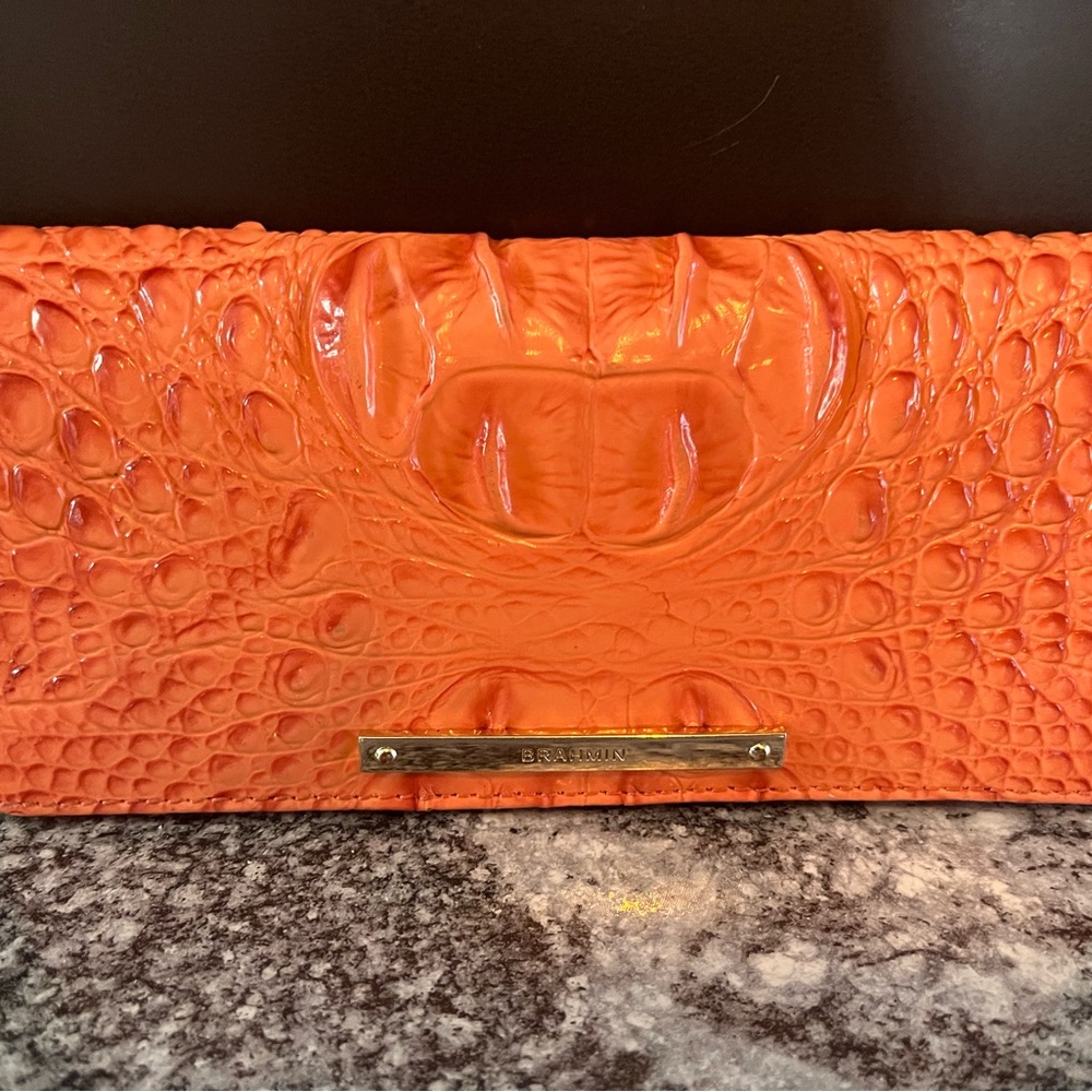 BRAHMIN ADY PEACH MELBOURNE LEATHER BIFOLD SLIM WALLET